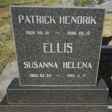 ELLIS Patrick Hendrik 1926-1996 &amp; Susanna Helena 1922-1999