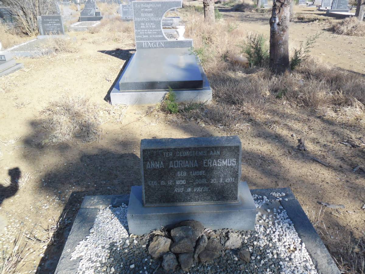 ERASMUS Anna Adriana geb LUBBE 1890-1971