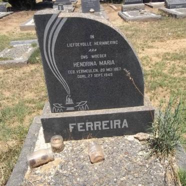 FERREIRA Hendrina Maria nee VERMEULEN 1867-1949