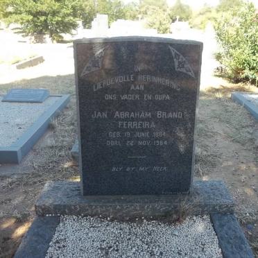FERREIRA Jan Abraham Brand 1884-1964