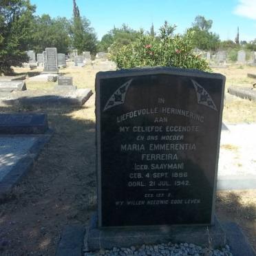 FERREIRA Maria Emmerentia nee SAAYMAN 1886-1942