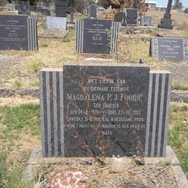 FOURIE Magdalena P.J. nee GROESER 1926-1953