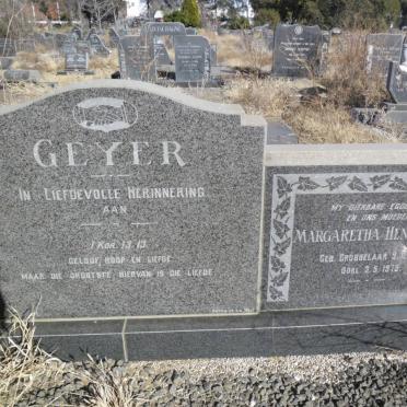 GEYER Margaretha Hendrika geb GROBBELAAR 1898-1979