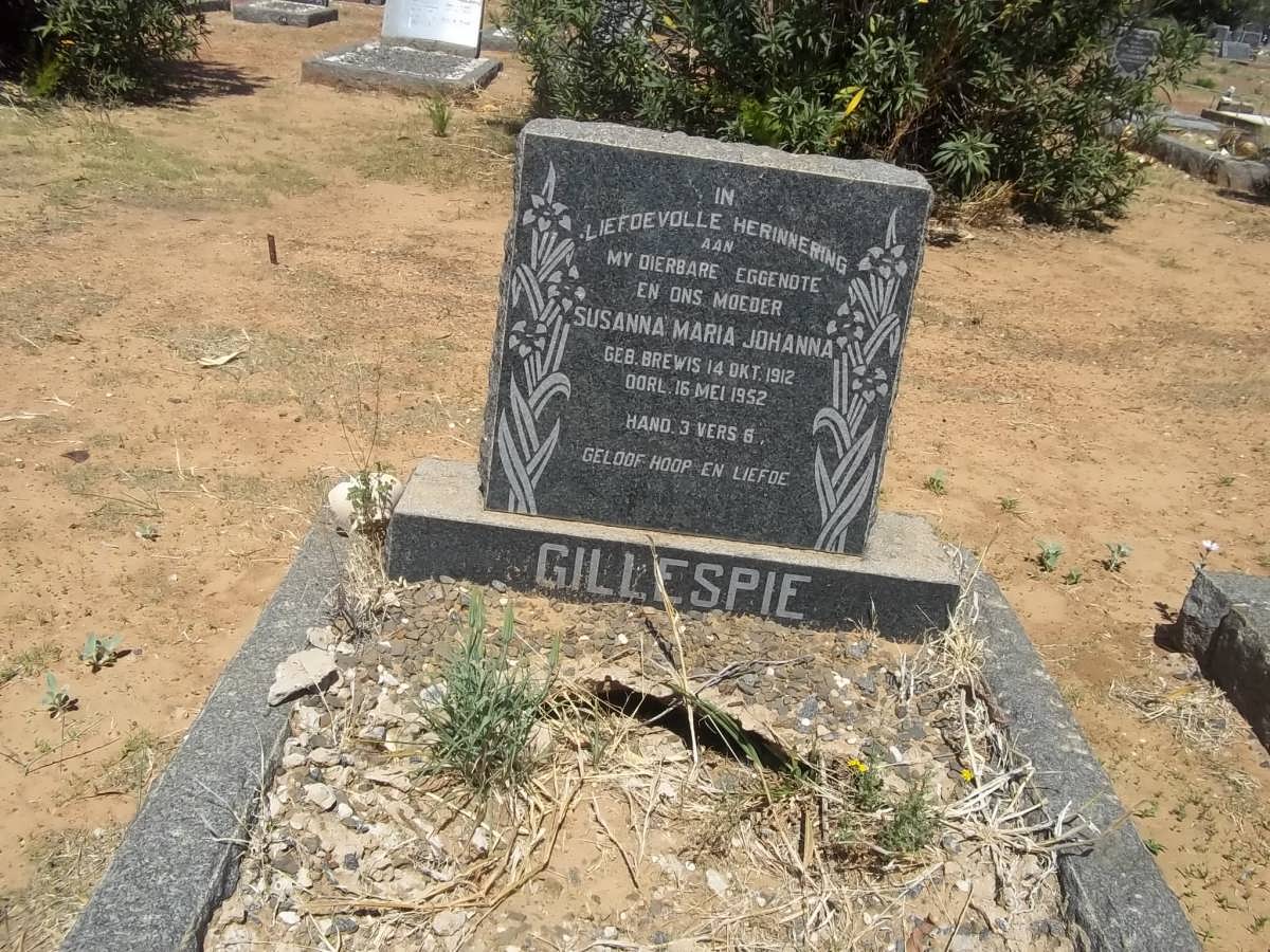 GILLESPIE Susanna Maria Johanna nee BREWIS 1912-1952