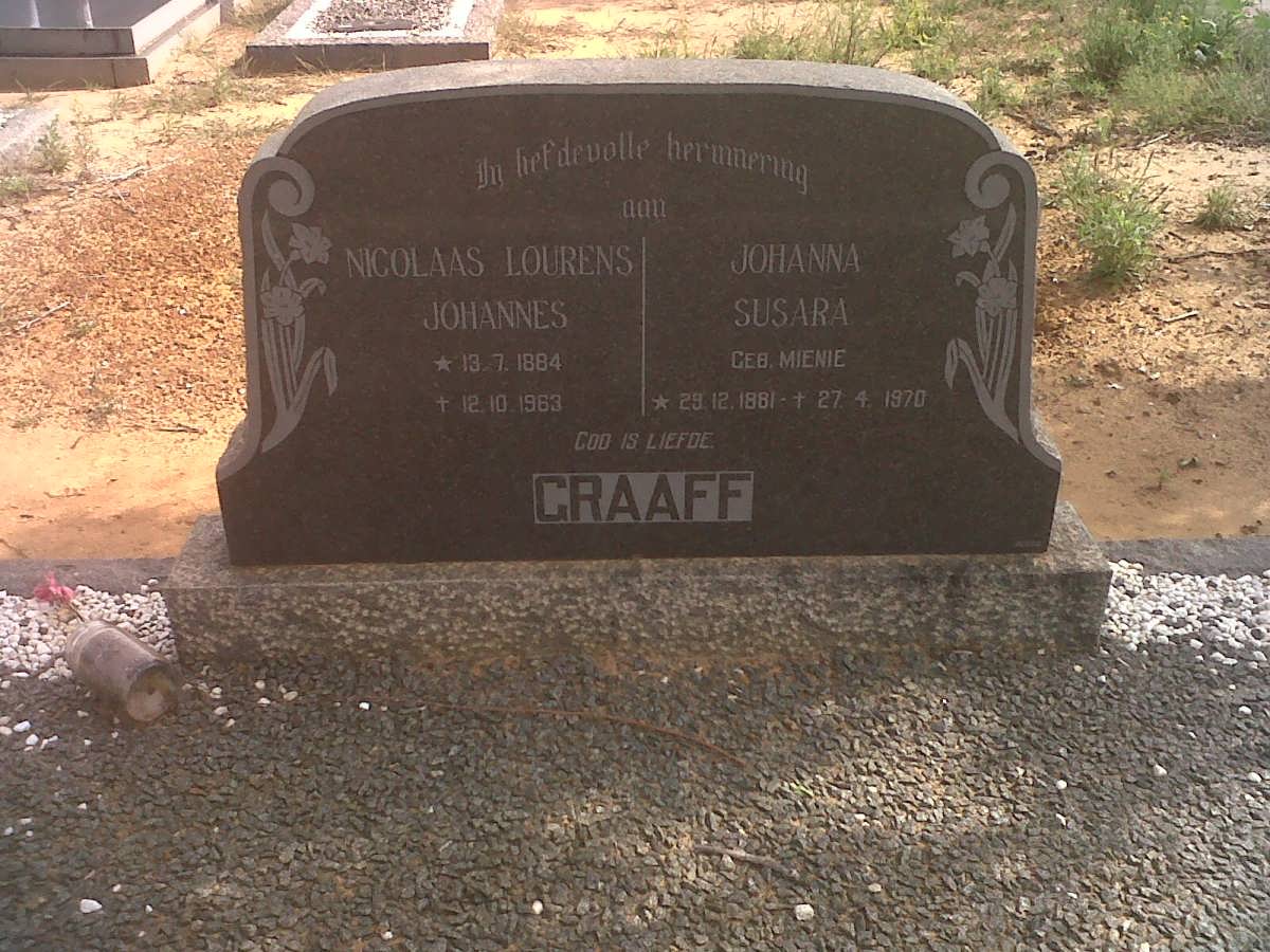 GRAAFF Nicolaas Lourens Johannes 1884-1963 &amp; Johanna Susara MIENIE 1881-1970