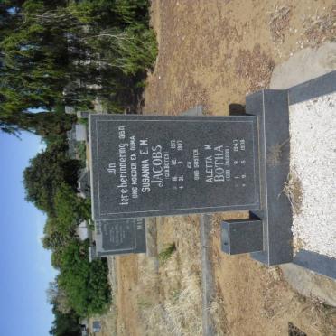 JACOBS Susanna E.M. nee BOTES 1917-1987 :: BOTHA Aletta M. nee JACOBS 1947-1978