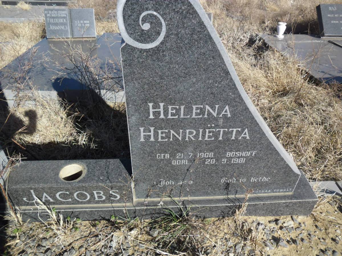 JACOBS Helena Henrietta nee BOSHOFF 1908-1981