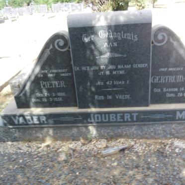 JOUBERT Pieter 1880-1956 &amp; Gertruida S. 1892-1963