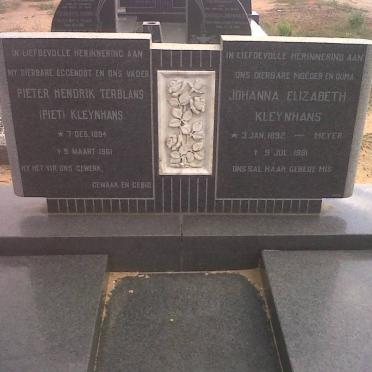 KLEYNHANS Pieter Hendrik Terblans 1894-1961 &amp; Johanna Elizabeth MEYER 1892-1981