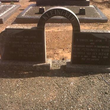 KLEINGELD Andries Stefanus 1903-1957 &amp; Elsie Petronella Maria Susanna VAN DEN HEEVER 1912-1984