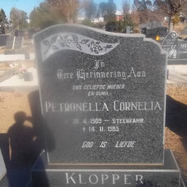 KLOPPER Petronella Cornelia nee STEENKAMP 1909-1985