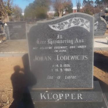 KLOPPER Johan Lodewicus 1906-1969