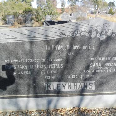 KLEYNHANS Christiaan Hendrik Petrus 1909-1970 &amp; Sara Susanna ROETS 1908-1999