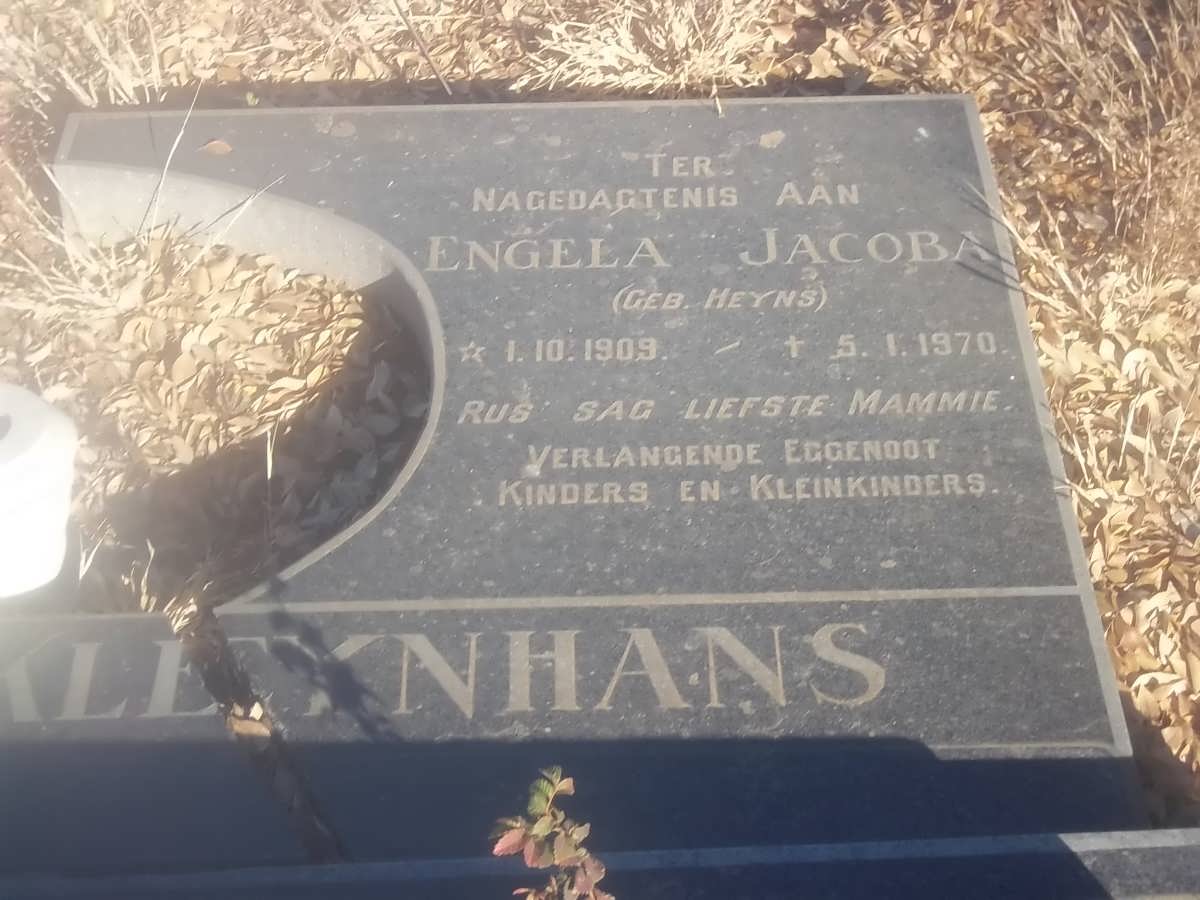 KLEYNHANS Engela Jacoba nee HEYNS 1909-1970