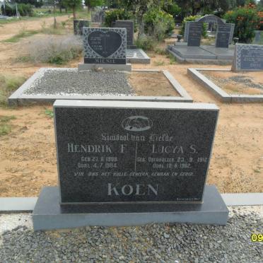 KOEN Hendrik F. 1908-1984 &amp; Lucya S. OBERHOLZER 1912-1962
