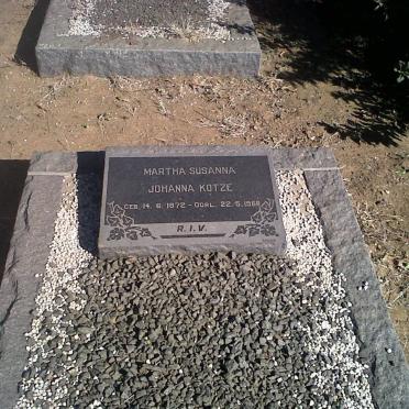 KOTZE Martha Susanna Johanna 1872-1968