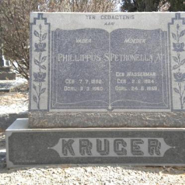 KRUGER Phillippus S. 1882-1960 &amp; Petronella A. WASSERMAN 1884-1959
