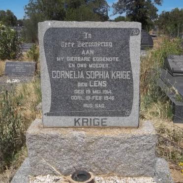 KRIGE Cornelia Sophia nee LENS 1914-1946