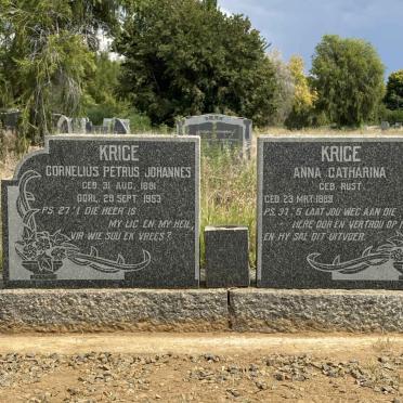 KRIGE Cornelius Petrus Johannes 1881-1953 &amp; Anna Catharina RUST 1889-