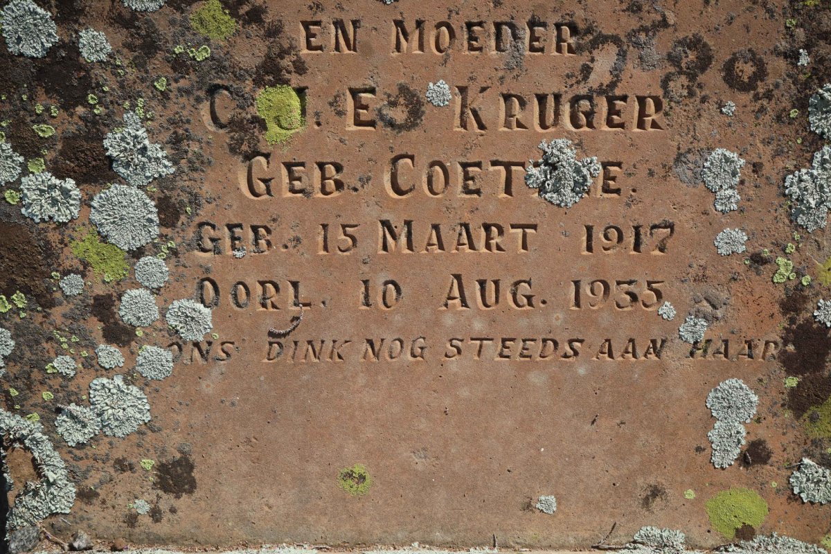 KRUGER C.J.E. nee COETZEE 1917-1935