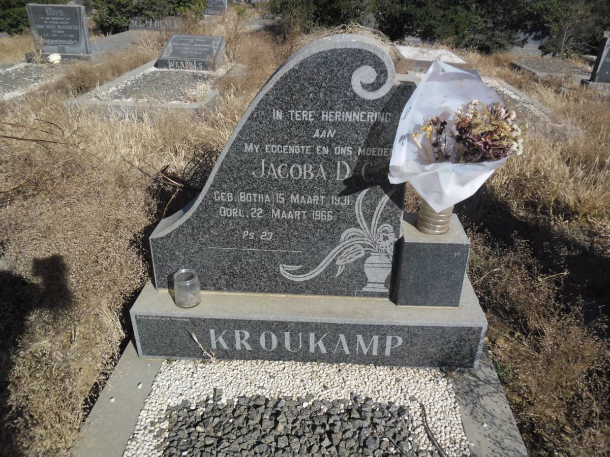 KROUKAMP Jacoba D.C. nee BOTHA 1931-1966