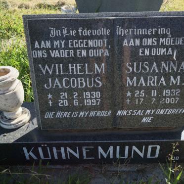 KÜHNEMUND Wilhelm Jacobus 1930-1997 &amp; Susanna Maria M. 1932-2007