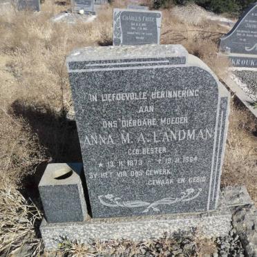 LANDMAN Anna M.A. nee BESTER 1873-1964