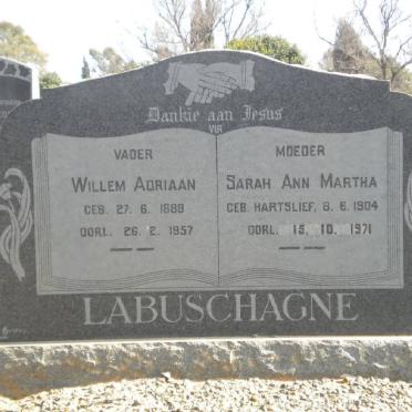 LABUSCHAGNE Willem Adriaan 1888-1957 &amp; Sarah Ann Martha HARTSLIEF 1904-1971