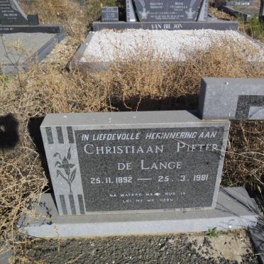 LANGE Christiaan Pieter, de 1892-1981