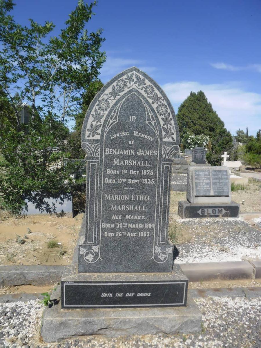 MARSHALL Benjamin James 1875-1935 & Marion Ethel MANDY 1884-1963
