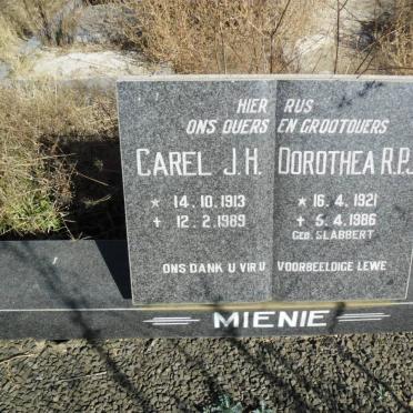 MIENIE Carel J.H. 1913-1989 &amp; Dorothea R.P.J. SLABBERT 1921-1986