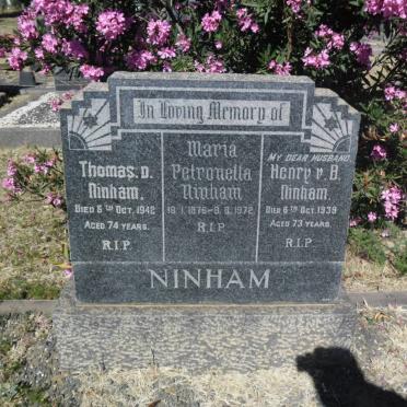 NINHAM Henry v. B. -1939 &amp;  Maria Petronella 1876-1972 :: NINHAM Thomas D. -1942