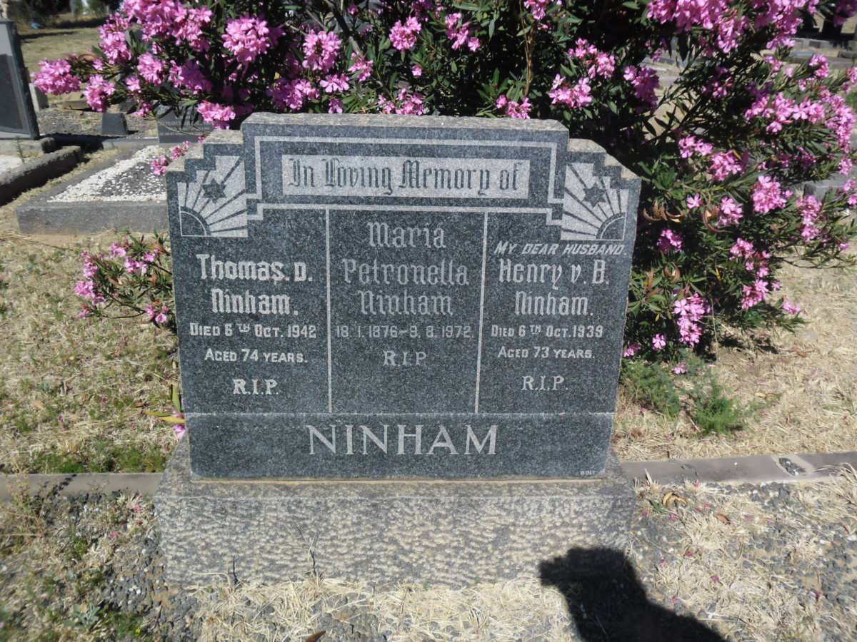 NINHAM Henry v. B. -1939 & Maria Petronella 1876-1972 :: NINHAM Thomas D. -1942