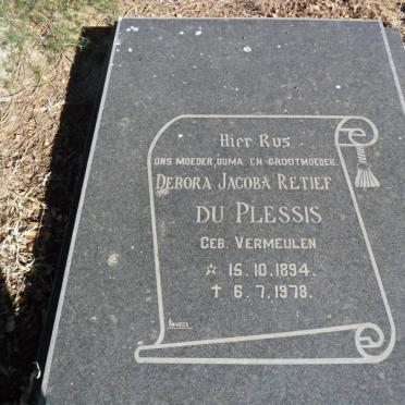 PLESSIS Debora Jacoba Retief, du nee VERMEULEN 1894-1978
