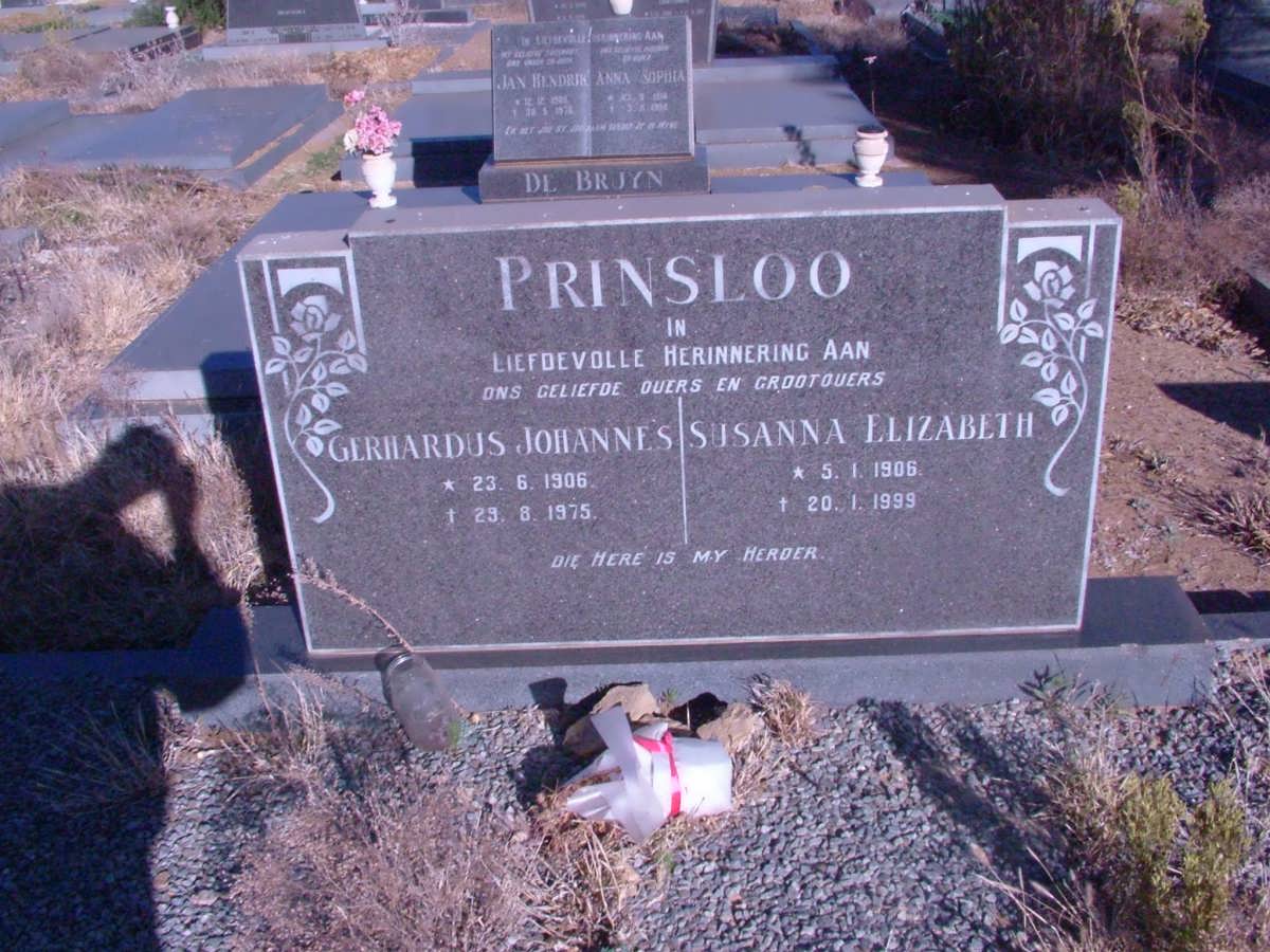 PRINSLOO Gerhardus Johannes 1906-1975 & Susanna Elizabeth 1906-1999