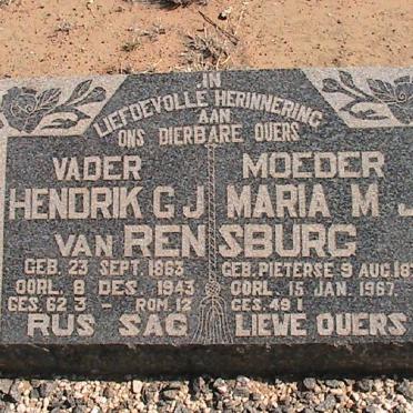 RENSBURG Hendrik G.J., van 1863-1943 &amp; Maria M.J. PIETERSE 1872-1967
