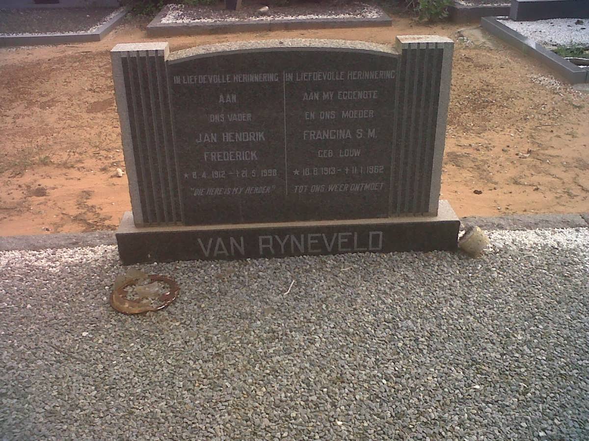 RYNEVELD Jan Hendrik Frederick, van 1912-1998 & Francina S.M. LOUW 1913-1962
