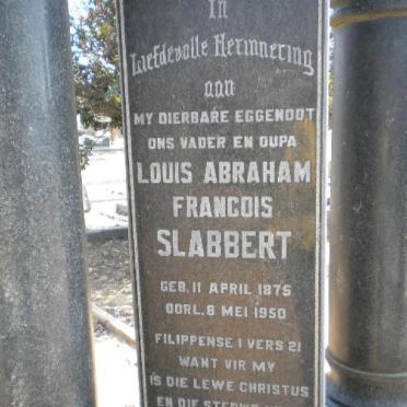 SLABBERT Louis Abraham Francois 1875-1950 &amp; Martha Susanna BOTHA 1884-1968