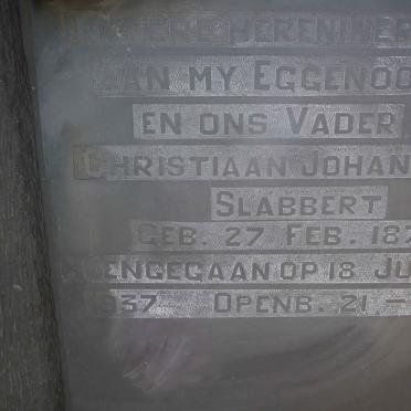 SLABBERT Christiaan Johannes 1873-1937