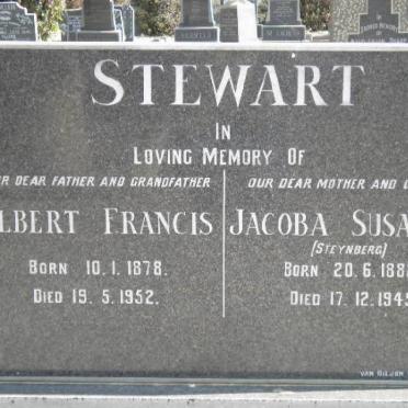 STEWART Albert Francis 1878-1952 &amp; Jacoba Susanna STEYNBERG 1882-1945 