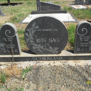 SUTHERLAND Samual George 1909-1973 &amp; Johanna Jacoba 1915-1973