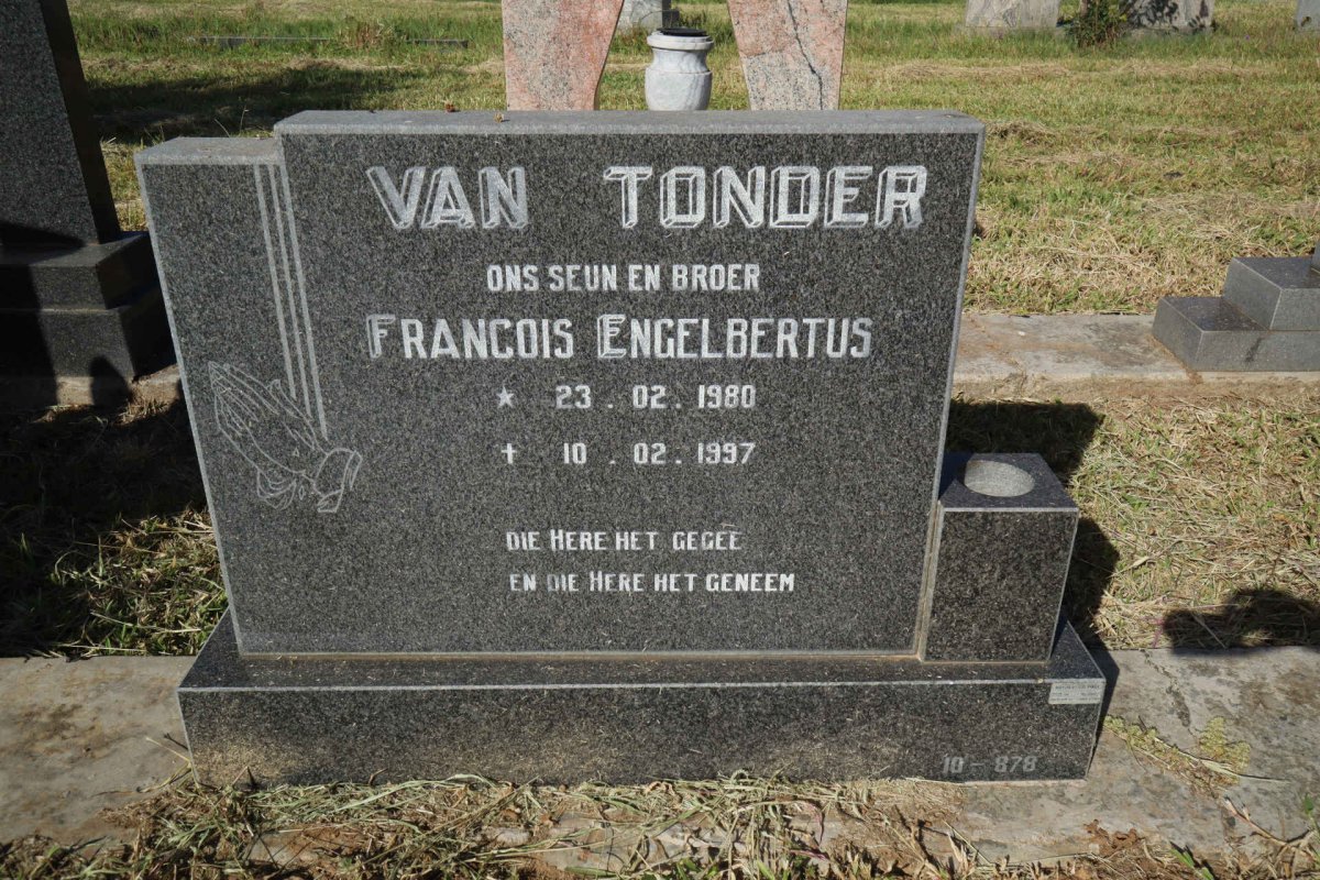 TONDER Francois Engelbertus, van 1980-1997