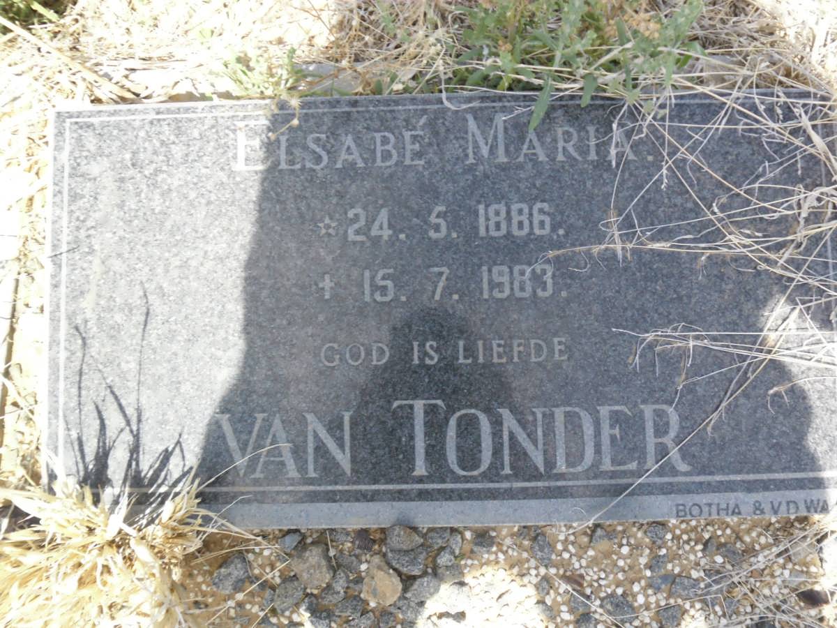 TONDER Elsabé Maria, van 1886-1983