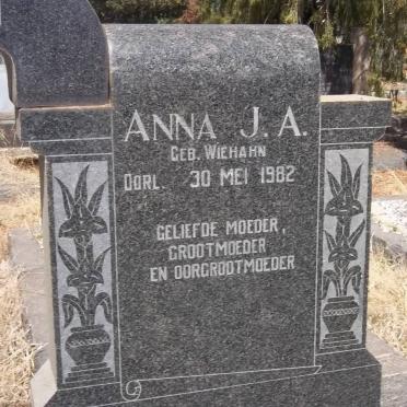 ? Anna J.A. nee WIEHAHN -1982