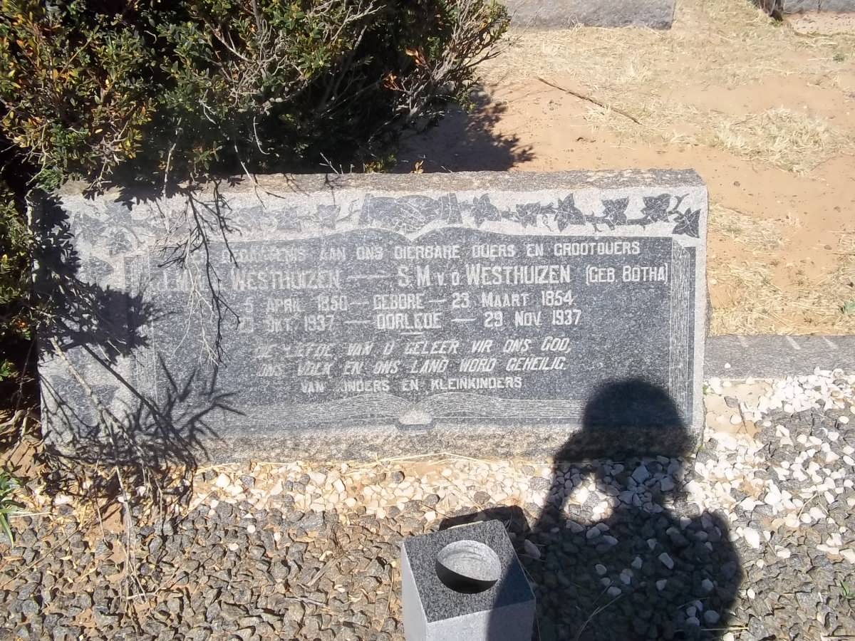 WESTHUIZEN J.M., v.d. 1850-1937 & S.M. BOTHA 1854-1937
