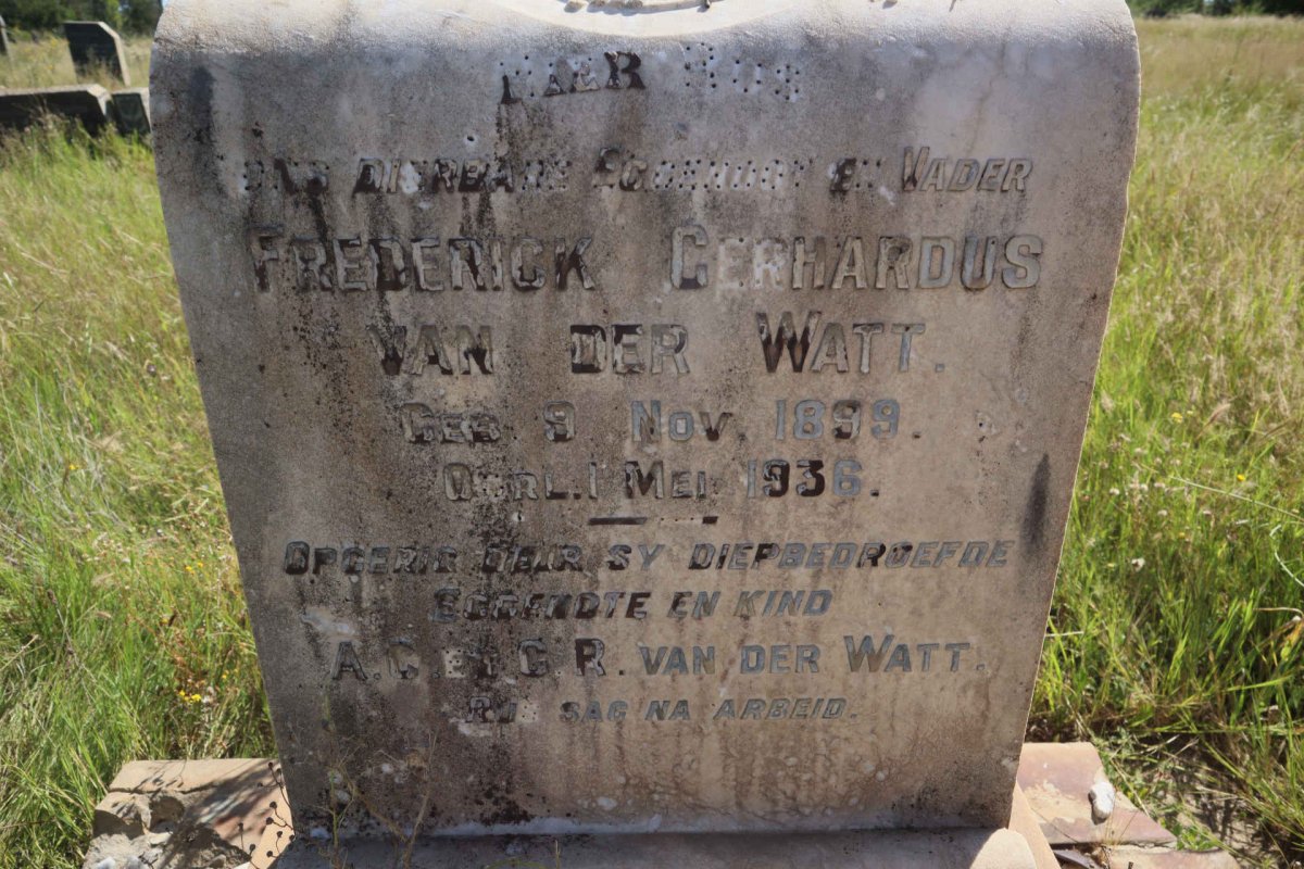 WATT Frederick Gerhardus, van der 1899-1936