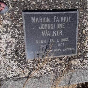 WALKER Marion Fairrie Johnstone 1882-1978