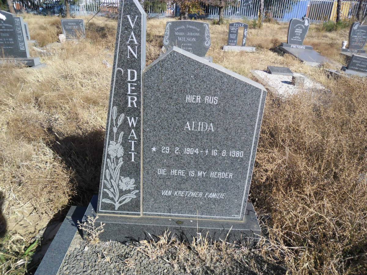 WATT Alida, van der 1904-1980