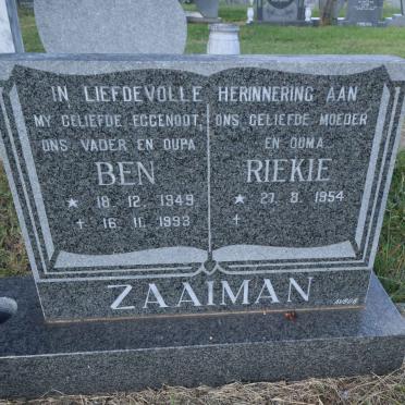 ZAAIMAN Ben 1949-1993 &amp; Riekie 1954-