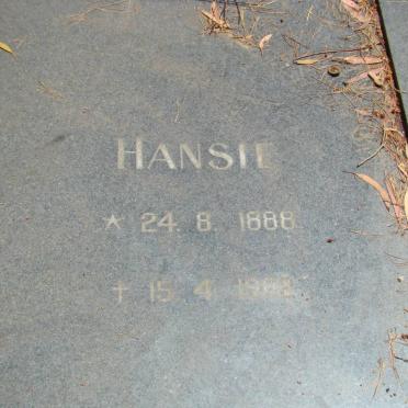 TERBLANCHE Hansie 1888-1962
